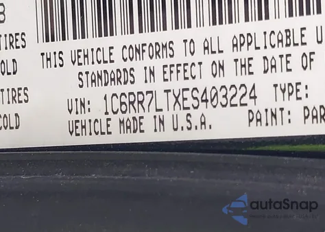2014 Ram 1500 Slt из США, поврежденный, VIN 1C6RR7LTXES403224